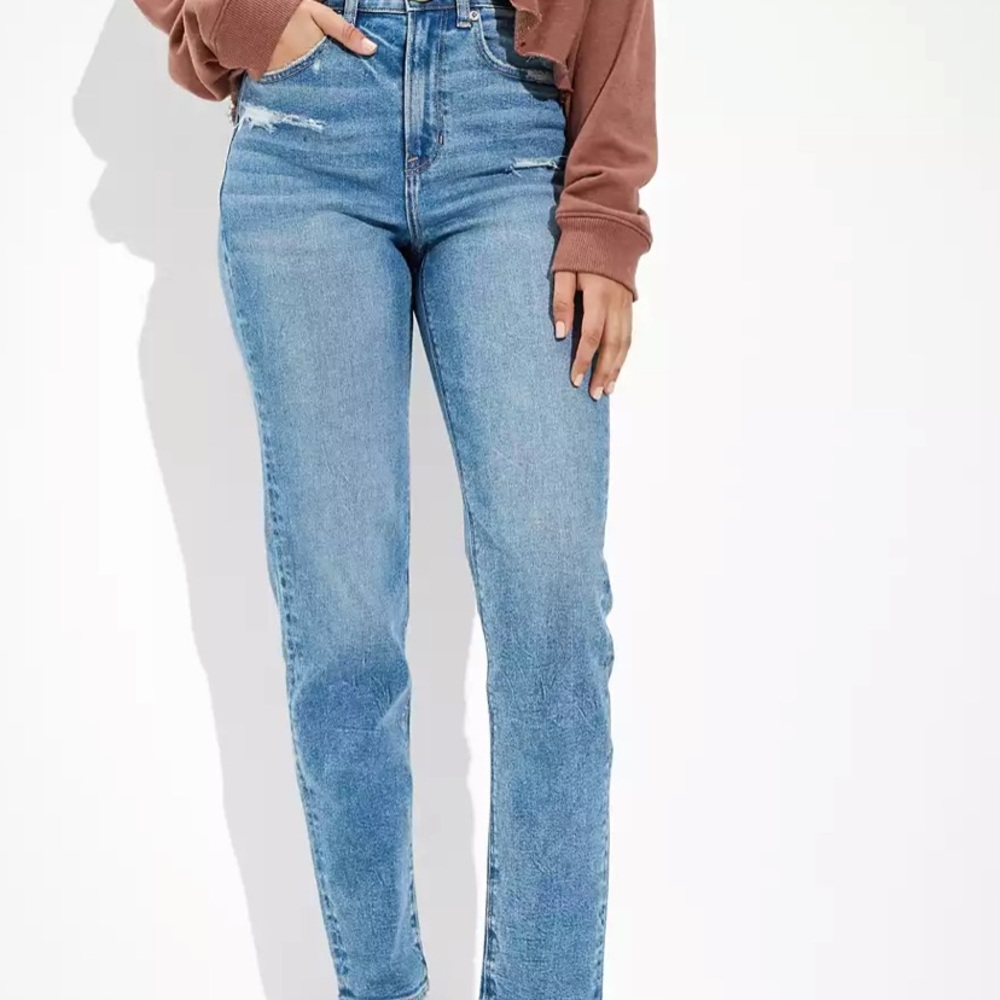 American Eagle Stretch Mom Jean Straight sz 6 long